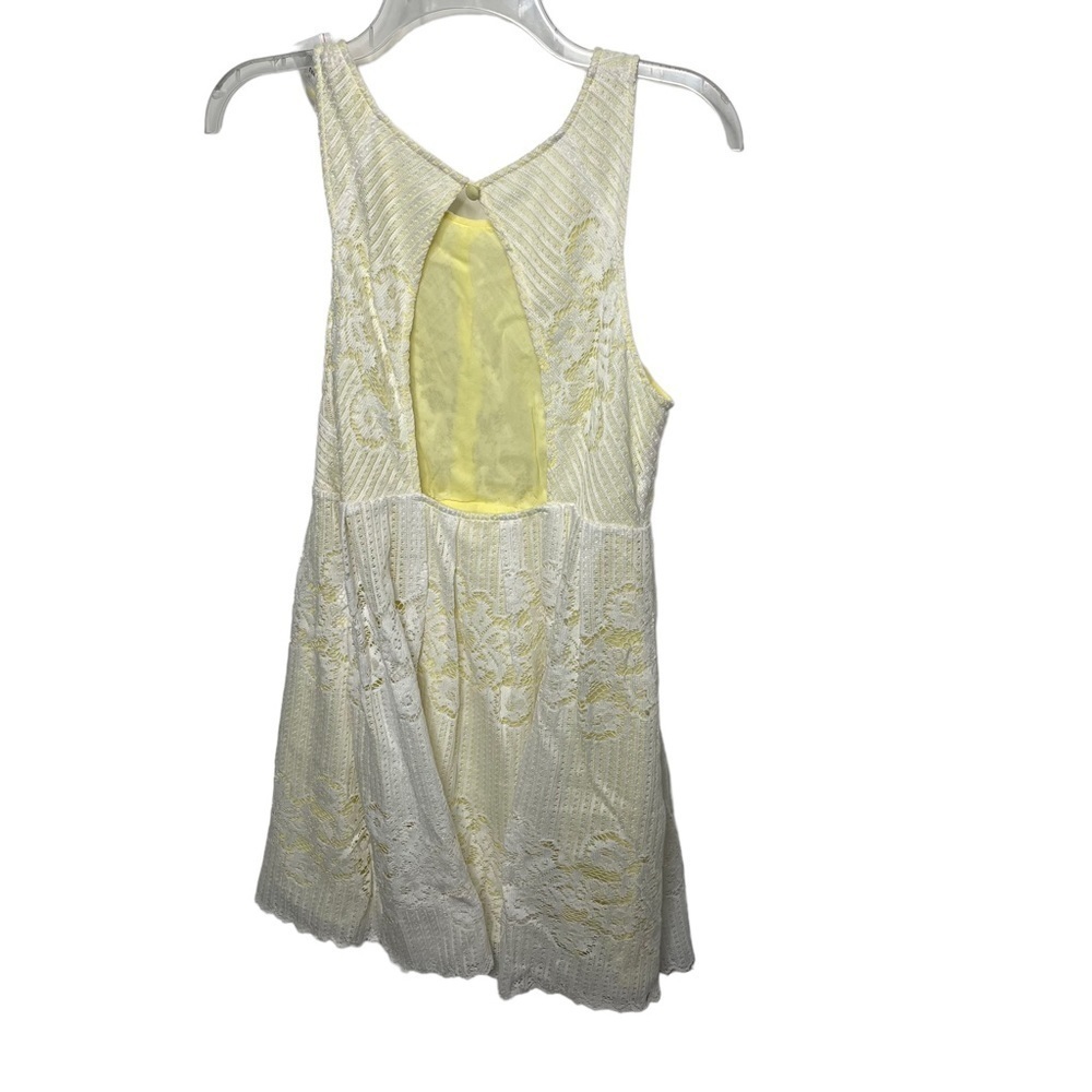 NWT Free People Size Small White Dress Yellow Lining Rocco Lace Dress - Picture 3 of 6